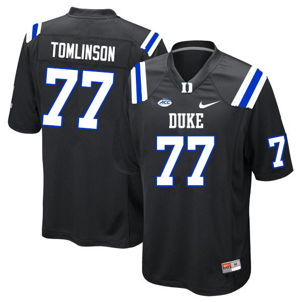 Men #77 Laken Tomlinson Duke Blue Devils College Football Jerseys Sale-Black - Click Image to Close